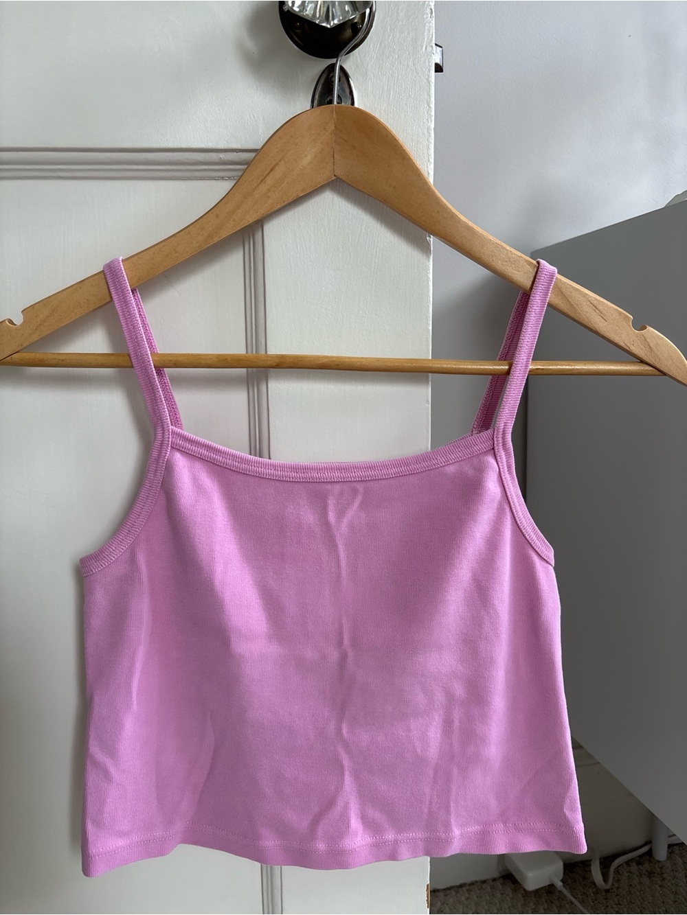 Brandy Melville Pink Ribbed Cropped Camisole